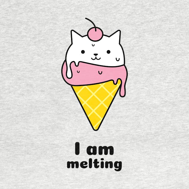 I am melting cat kitty ice cream summer by Dream the Biggest